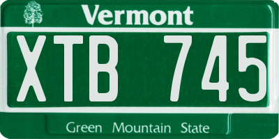 VT license plate XTB745