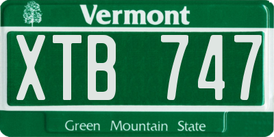 VT license plate XTB747