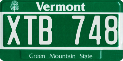 VT license plate XTB748
