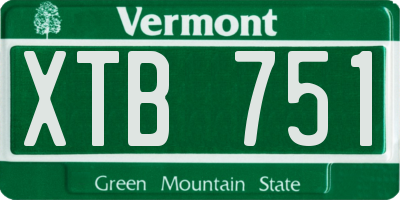 VT license plate XTB751