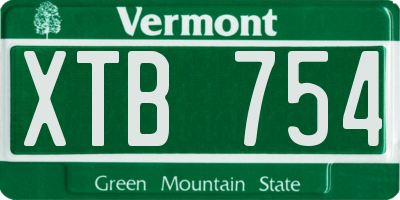 VT license plate XTB754
