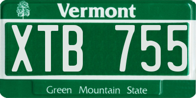 VT license plate XTB755
