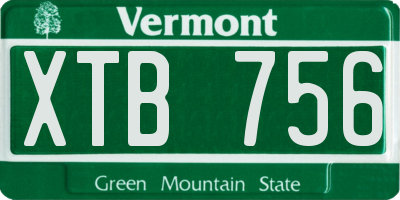 VT license plate XTB756