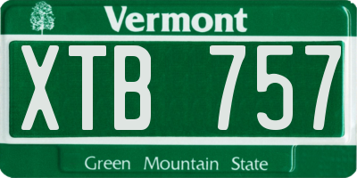 VT license plate XTB757