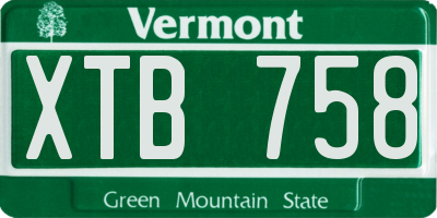 VT license plate XTB758