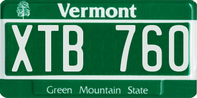 VT license plate XTB760