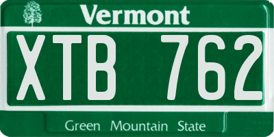 VT license plate XTB762