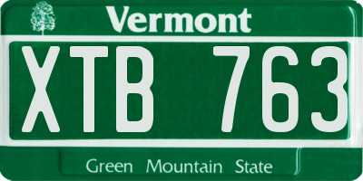 VT license plate XTB763