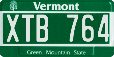 VT license plate XTB764