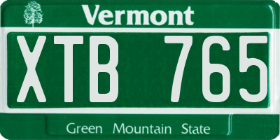 VT license plate XTB765