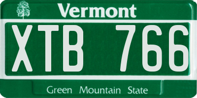 VT license plate XTB766