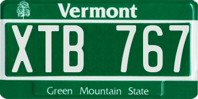 VT license plate XTB767