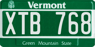 VT license plate XTB768