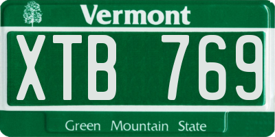 VT license plate XTB769