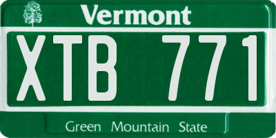 VT license plate XTB771