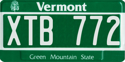 VT license plate XTB772
