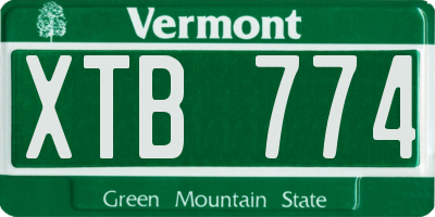 VT license plate XTB774