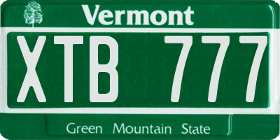 VT license plate XTB777
