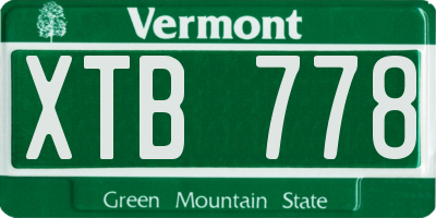 VT license plate XTB778