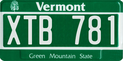 VT license plate XTB781