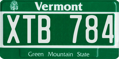 VT license plate XTB784