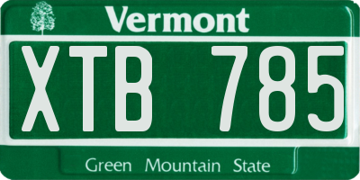 VT license plate XTB785