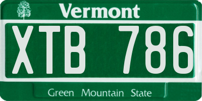 VT license plate XTB786