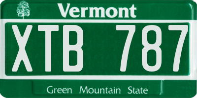 VT license plate XTB787
