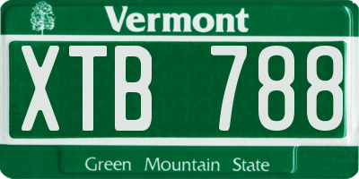 VT license plate XTB788