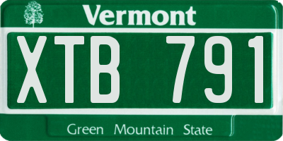 VT license plate XTB791