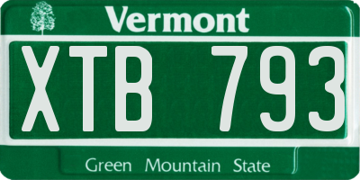 VT license plate XTB793