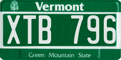 VT license plate XTB796