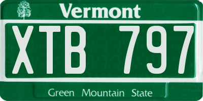 VT license plate XTB797