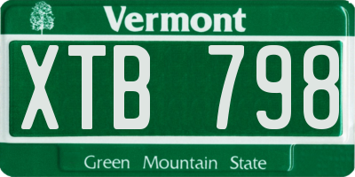 VT license plate XTB798