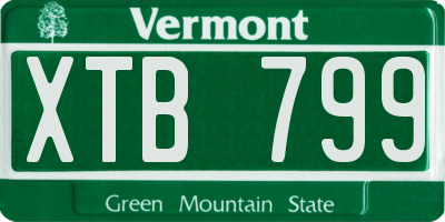 VT license plate XTB799
