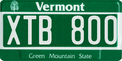 VT license plate XTB800