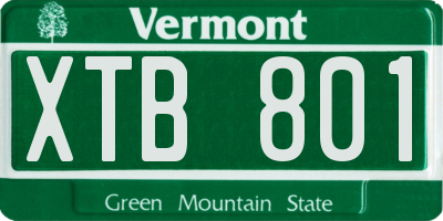 VT license plate XTB801