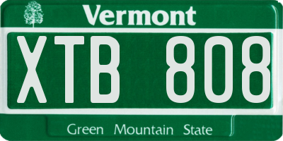 VT license plate XTB808