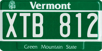 VT license plate XTB812