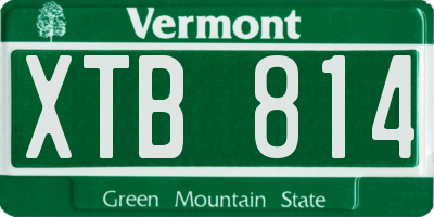 VT license plate XTB814