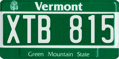 VT license plate XTB815