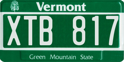 VT license plate XTB817