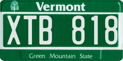 VT license plate XTB818