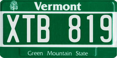 VT license plate XTB819