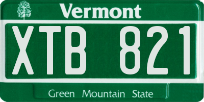 VT license plate XTB821