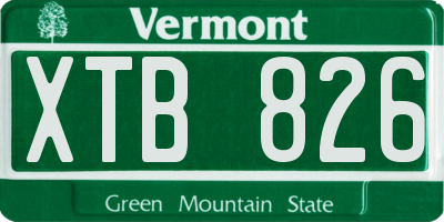 VT license plate XTB826