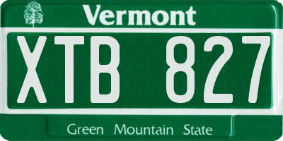 VT license plate XTB827