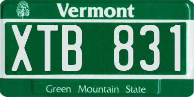 VT license plate XTB831