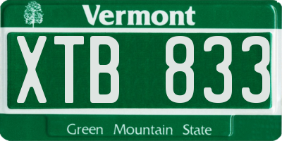 VT license plate XTB833