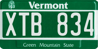 VT license plate XTB834